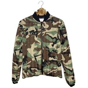Sandro Mens Jacket Camouflage-patterned Shell-down Bomber Olive Green Medium